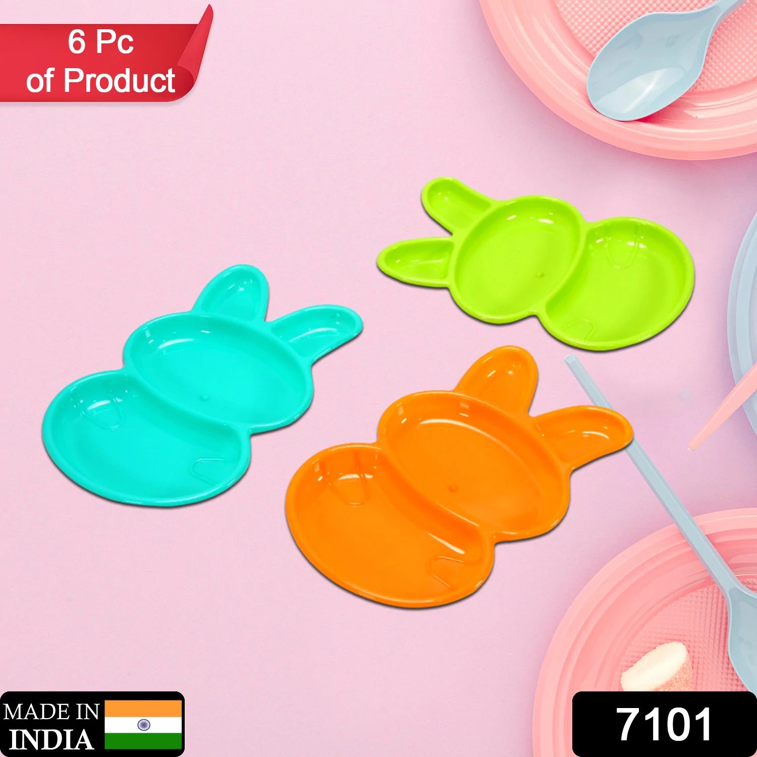 7101 Rabbit Shape Dish 6 pcs For Kids (multicolor) DeoDap 7101 Rabbit Shape Dish 6 pcs For Kids (multicolor) DeoDap